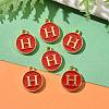 Golden Plated Alloy Enamel Charms X-ENAM-S118-03H-5