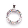 Brass Micro Pave Cubic Zirconia Pendants ZIRC-F099-17P-2