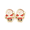 Christmas Brass Enamel Beads KK-I474-G28-1