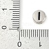 925 Sterling Silver Flat Round with Letter Beads STER-G044-01AS-I-3