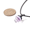 Alloy Witch Hat with Glass Mushroom Pendant Necklace for Women NJEW-JN04255-6