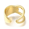 Rack Plating Brass Open Cuff Rings for Women RJEW-M022-16G-3