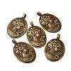 Tibetan Style Alloy Pendant Cabochon Settings TIBEP-5342-AB-FF-3