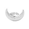 Textured Moon Alloy Open Cuff Rings LS-RJEW-U006-03P-3
