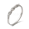 Titanium Steel Crystal Rhinestone Twist Hinged Bangles for Women BJEW-G719-15P-1