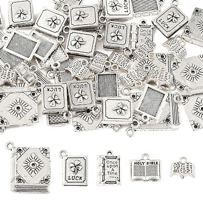 50Pcs 5 Styles Tibetan Style Alloy Pendants FIND-YW0011-41-1