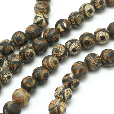Tibetan Style 3-Eye dZi Beads G-K166-04-6mm-L2-1