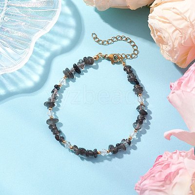 Natural Apatite Chip Beaded Bracelets for Women BJEW-JB11742-08-1
