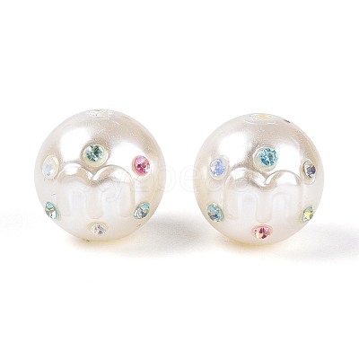 ABS Plastic Imitation Pearl Round Beads SACR-T017-76A-1