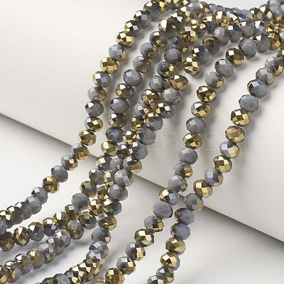 Electroplate Opaque Glass Beads Strands EGLA-A034-P3mm-O16-1