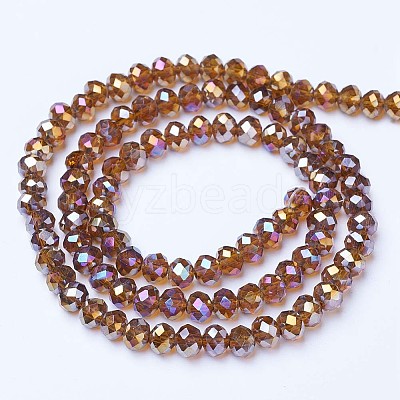 Electroplate Glass Beads Strands EGLA-A034-T10mm-B08-1
