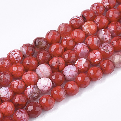 Natural Crackle Agate Beads Strands G-T119-01A-07-1