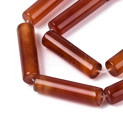 Dyed Natural Red Agate Beads Strands G-T144-30A-01-1