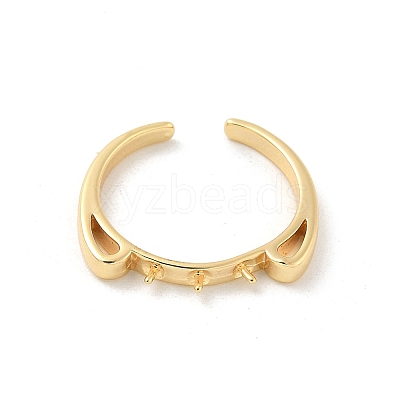 Brass Open Cuff Ring Settings KK-G518-06G-01-1