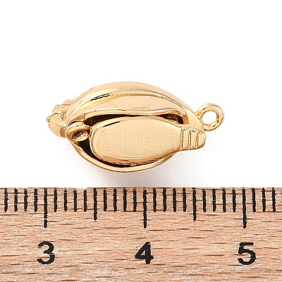 Brass & Black Lip Shell & Epoxy Resin Box Clasps KK-P291-26G-02-1
