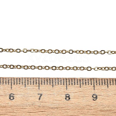 PVD Vacuum Plating 304 Stainless Steel Cable Chain Necklaces STAS-M174-025G-1