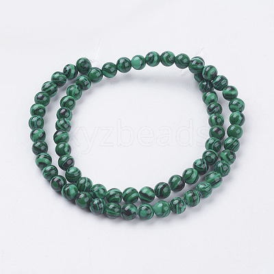 Synthetic Malachite Bead Strands G-G735-70-6mm-1