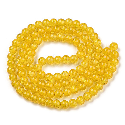 Baking Paint Crackle Glass Bead Strands DGLA-Q023-8mm-YS28-A-1