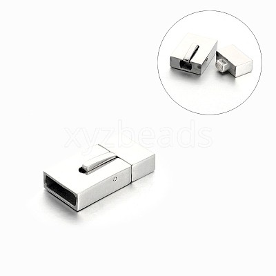 Tarnish Resistant Rectangle 304 Stainless Steel Bayonet Clasps STAS-M198-05-1