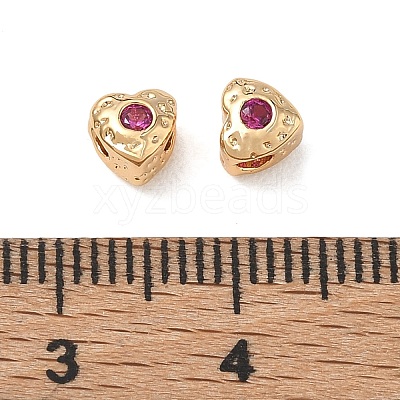 SHEGRACE Brass Magenta Cubic Zirconia Beads XGRQ4H982-681G-B-1