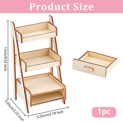 Mini Wood Storage Rack Furniture Model AJEW-WH0419-70-1