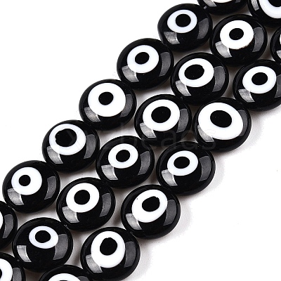 Handmade Evil Eye Lampwork Beads Strands LAMP-N024-27A-02-1