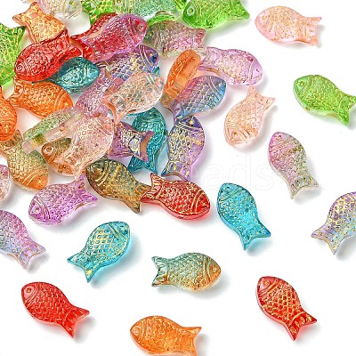 45Pcs 9 Colors Electroplate Transparent Glass Beads EGLA-YW0005-62-1