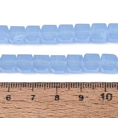 Imitation Jade Glass Beads Strands GLAA-R041-8x8mm-B06-1