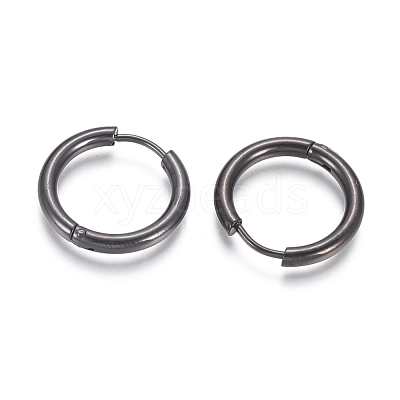 304 Stainless Steel Huggie Hoop Earrings EJEW-F111B-19mm-B-1