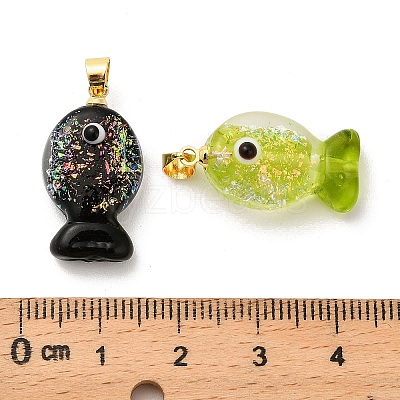Handmade Dichroic Foil Lampwork Pendants DICH-G001-01G-1