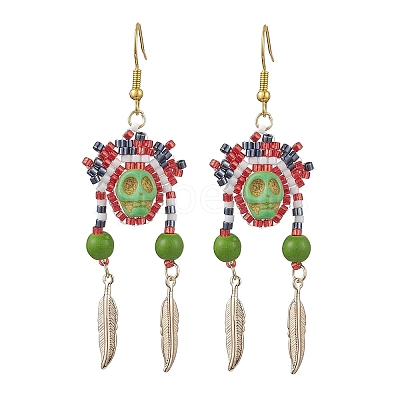 Iron Dangle Stud Earring EJEW-MZ00189-02-1