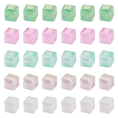 50Pcs 5 Colors Electroplate Opaque Glass Beads EGLA-TA0013-16-1