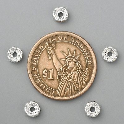 Brass Grade A Crystal Rhinestone Spacer Beads RB-A006-6MM-S-1