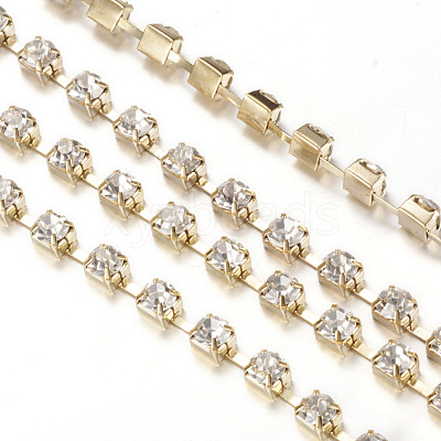 Brass Rhinestone Strass Chains CHC-T002-SS16-01C-1