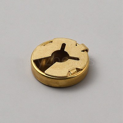 Flat Round Brass Button Covers Settings BUTT-WH0030-73C-1