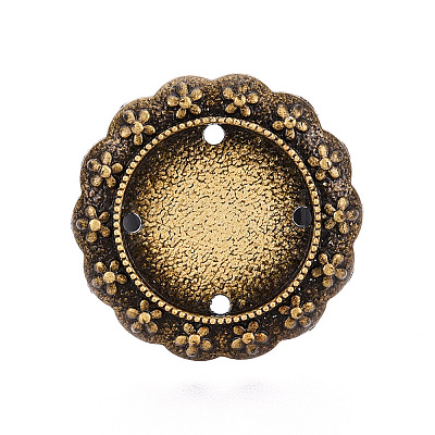 Adjustable Flower Alloy & Iron Bezel Cup Ring Base with Rotatable Tray MAK-T012-06B-1