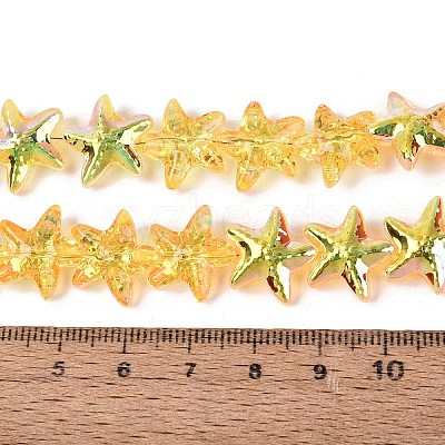 Electroplate Transparent Glass Beads Strands EGLA-Q136-01A-06-1