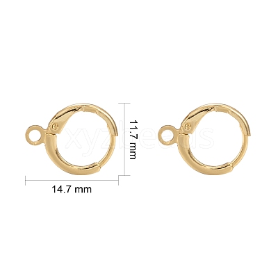 Brass Huggie Hoop Earring Findings KK-L179-04G-1