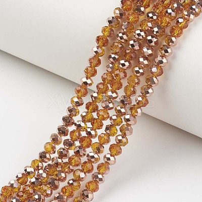Electroplate Transparent Glass Beads Strands EGLA-A034-T6mm-N16-1