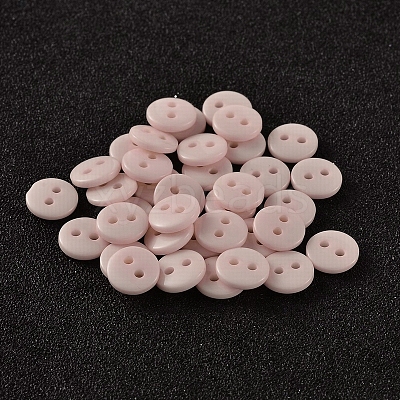 2-Hole Flat Round Resin Sewing Buttons for Costume Design BUTT-E119-18L-16-1