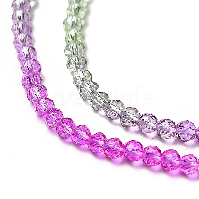 Transparent Gradient Color Glass Beads Strands GLAA-H021-01B-21-1