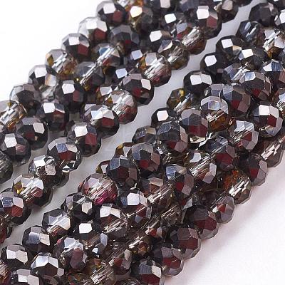 Electroplate Glass Faceted Rondelle Beads Strands EGLA-D020-3x2mm-12-1