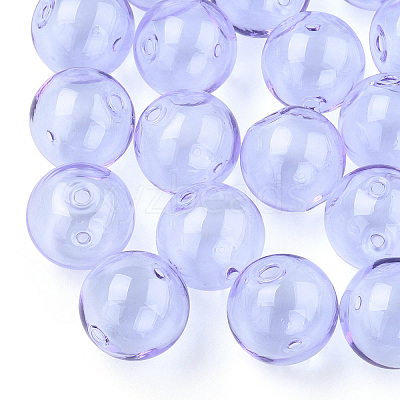 Transparent Blow High Borosilicate Glass Globe Beads X-GLAA-T003-09B-1