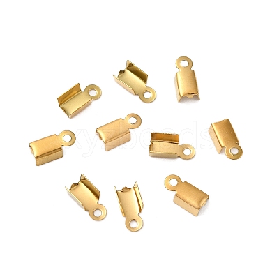 Ion Plating(IP) 304 Stainless Steel Folding Crimp Cord Ends X-FIND-Q118-01G-03-1