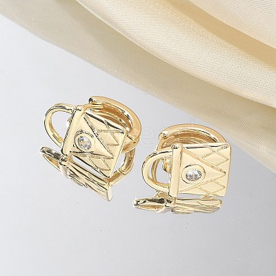 Brass & Glass Hoop Earrings EJEW-Q014-12G-1