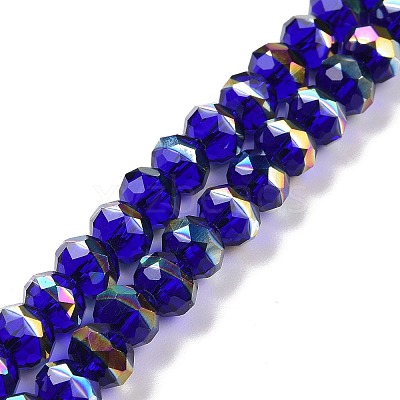 Transparent Electroplate Glass Beads Strands GLAA-F122-04E-1