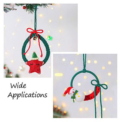 3Pcs 3 Style Christmas Theme Cotton Weave Pendant Decorations Sets HJEW-CF0001-12-1