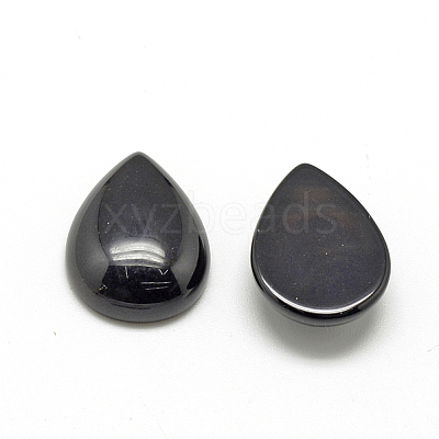 Natural Black Stone Cabochons G-R417-18x25-46-1