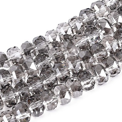 Electroplate Transparent Glass Beads Strands X-EGLA-N022-04A-D02-1