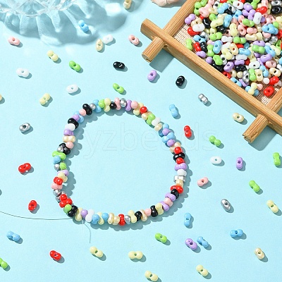 50G 10 Colors Baking Paint Glass Seed Beads SEED-YW0002-51C-1
